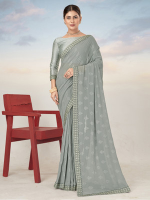 Sareemall Embellished Bollywood Georgette Saree(Grey)