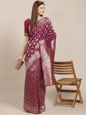 Gosriki Woven Kanjivaram Silk Blend Saree(Multicolor)