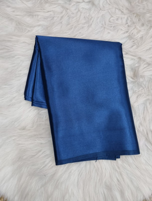 Arpita Fashion Solid/Plain Bollywood Pure Silk, Satin Saree(Dark Blue)