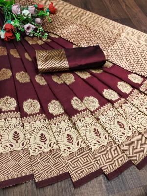 Aadvika Woven Kanjivaram Jacquard Saree(Maroon)