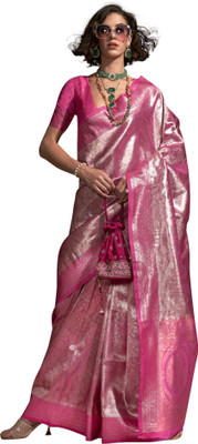 Divastri Woven Kanjivaram Art Silk Saree(Pink)