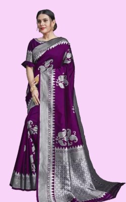 SWAMI STUDIO Embroidered Daily Wear Jacquard Saree(Purple)