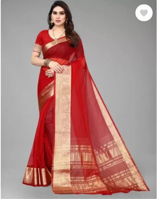 Priya Self Design, Woven Daily Wear Jacquard, Organza Saree(Red)