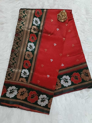 CP TEXTILE Woven Banarasi Jacquard Saree(Red)