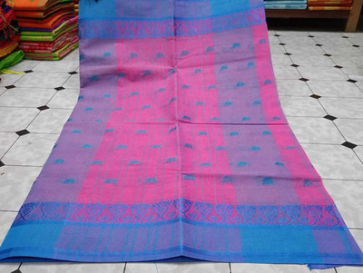 Aishani tant saree ghar Self Design Tant Pure Cotton Saree(Orange)