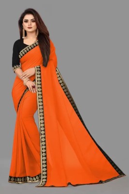 STAYLISHENTERPRISE Self Design Bollywood Georgette Saree(Orange)