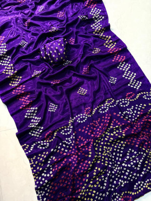 NavinyaVastra Printed Bollywood Satin Saree(Blue)