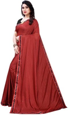 HIREXA Self Design Bollywood Lycra Blend Saree(Red)