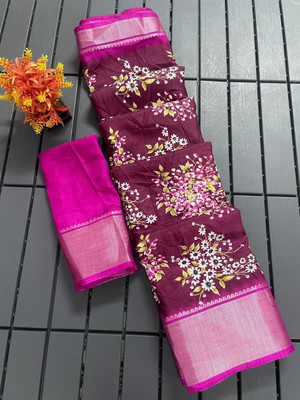 SRAV Printed Daily Wear Art Silk Saree(Maroon)