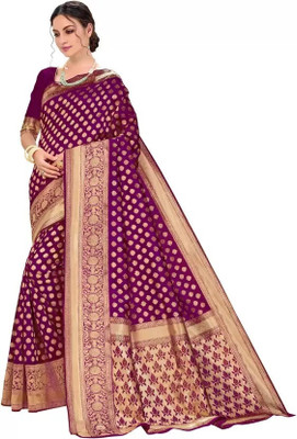 Suntex Woven Bollywood Pure Silk Saree(Purple)