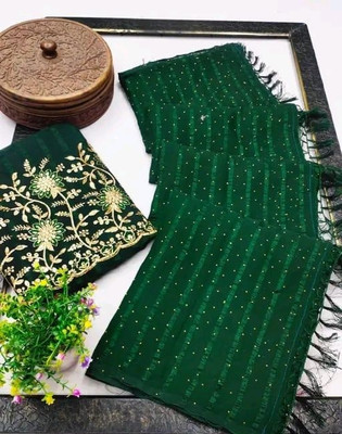Sayal Creation Embroidered Bollywood Chiffon Saree(Green)