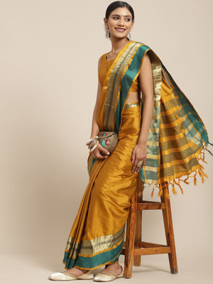 ANOUK Woven Venkatagiri Silk Blend Saree(Yellow)