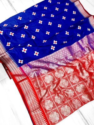 HouseOfCommon Woven Banarasi Jacquard Saree(Dark Blue)