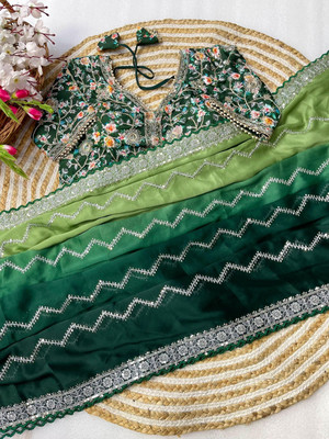 Sakshi Creation Embroidered Leheria Jute Silk Saree(Maroon, Multicolor, Light Green, Dark Green, Red, Dark Blue)