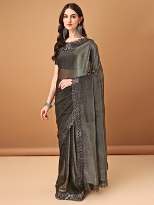 tikli Embellished Bollywood Lycra Blend Saree(Gold)