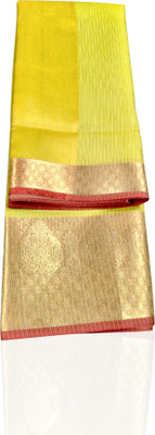 NISA silk creation Self Design Kota Doria Cotton Silk Saree(Light Green)