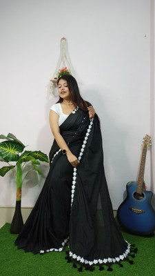 Bholanath textile Woven Handloom Cotton Blend Saree(Blue)
