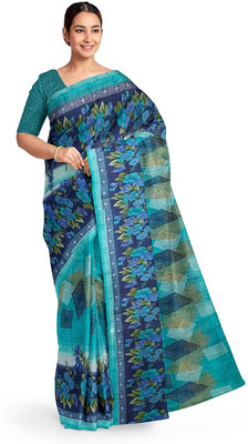 Samai Printed Bandhani Georgette Saree(Green)