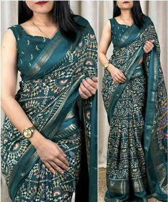 SAKHA DESIGNER Printed Bollywood Art Silk Saree(Multicolor)