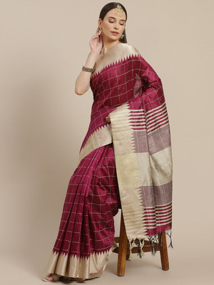 ANOUK Woven Chanderi Silk Blend Saree(Red)