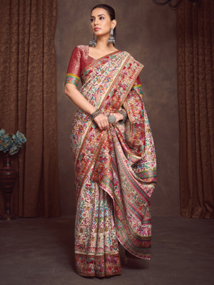 Sareemall Woven Banarasi Viscose Rayon Saree(Multicolor)