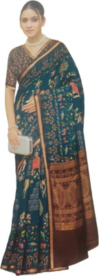 siddhanth Floral Print, Printed, Woven Daily Wear Cotton Blend Saree(Multicolor)
