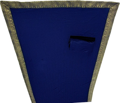 HouseOfCommon Solid/Plain Banarasi Chiffon Saree(Blue)