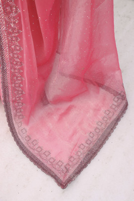 Jennyfab Embellished Bollywood Brasso Saree(Pink)