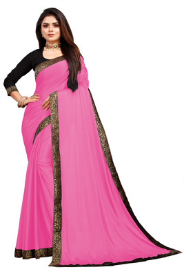 Freydis Self Design Bollywood Lycra Blend Saree(Pink)