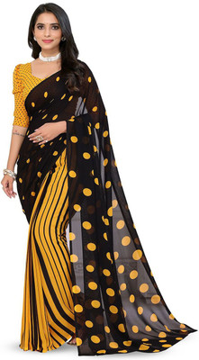 Moda Rapido Printed Daily Wear Georgette Saree(Black)