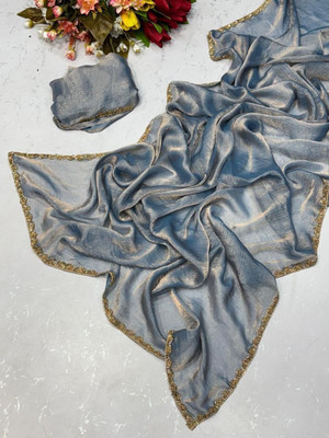 Rashmi Sarees Solid/Plain Bollywood Chiffon Saree(Grey)