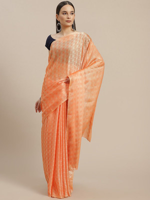 ANOUK Woven Chanderi Chiffon Saree(Orange)