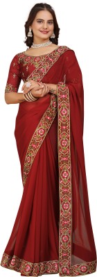 annni Embroidered Bollywood Georgette Saree(Maroon)