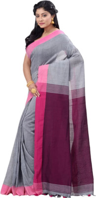 RMSCOLLECTION Self Design Handloom Pure Cotton Saree(Grey)
