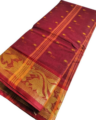Maasaree Self Design Tant Pure Cotton Saree(Multicolor)