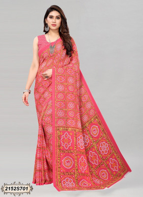 Nikhar Fashion Printed Daily Wear Georgette Saree(Red)