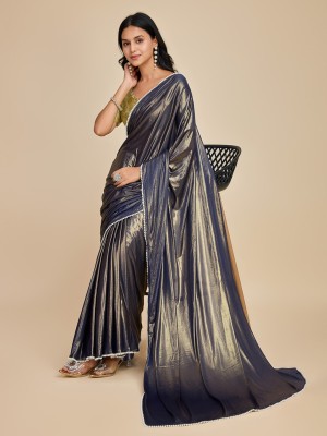 PANETAR Woven Bollywood Lycra Blend Saree(Blue)