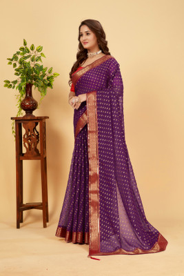 DIVYASHAKTI FASHION Embellished Bhagalpuri Chiffon Saree(Purple)