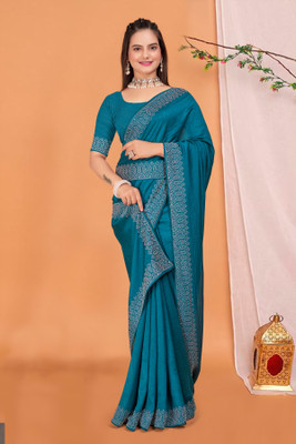 Radhika Fab Embellished Bollywood Georgette Saree(Light Green)