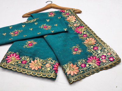 KHRITI FAB Georgette Embroidered Blouse Material