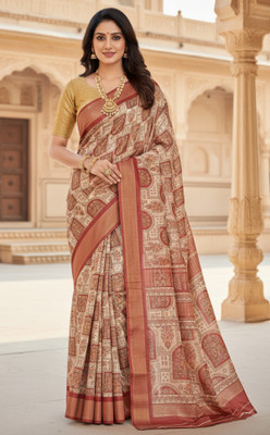 KalaKatha Digital Print Bollywood Cotton Silk Saree(Magenta)