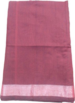 PREOSY Self Design Handloom Cotton Blend Saree(Maroon)