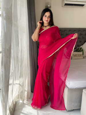 CLICKTHEMALL Printed Bollywood Georgette Saree(Pink)
