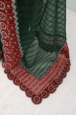 EthnicAura Embellished Bollywood Georgette Saree(Maroon)