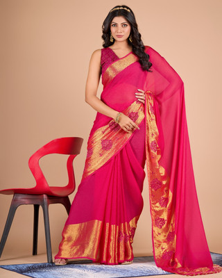 nirmal creation Printed Bollywood Georgette Saree(Multicolor)