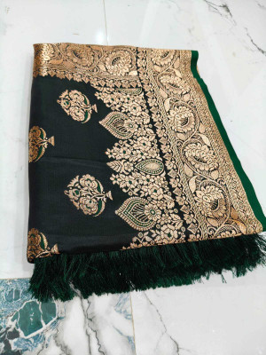 Mohini Creations Woven Banarasi Satin Saree(Green)