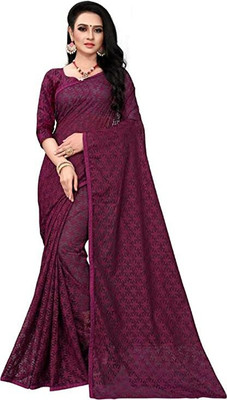 Vidula Self Design Daily Wear Brasso Saree(Purple)