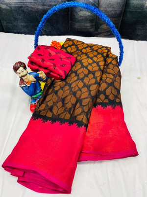 Sita Self Design Daily Wear Brasso Saree(Black)