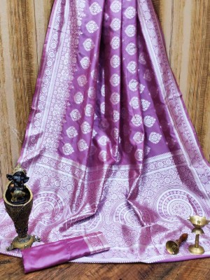 manat Woven Banarasi Art Silk Saree(Magenta)