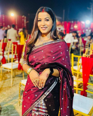 Garbguru Woven Mekhela Chador Pure Silk Saree(Maroon)